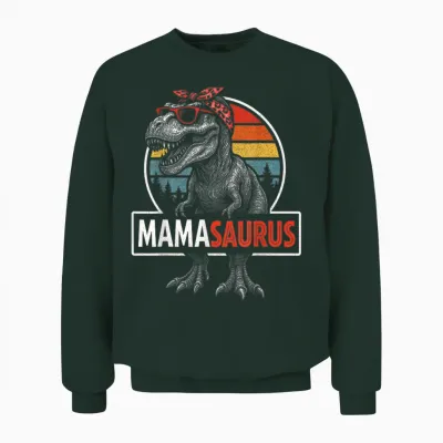 Mamasaurus Dino Lustiges Retro T-Rex Cool Mom Design Unisex Sweatshirt - Forest