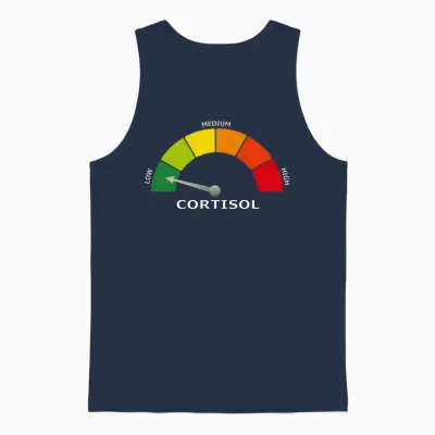 Low Cortisol Meter Funny Biology Psychology and Wellness Unisex Tank Top - Navy