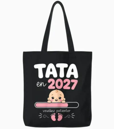 Future Tata En 2026 Cadeau Tante Annonce Grossesse Tatie Tote Bags - Black