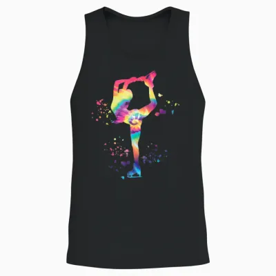 Figure Skating Figure Skating Colourful Girls Ice Skating Unisex Tank Top - Black