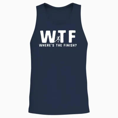 Wtf Wheres the Finish Funny Running T Unisex Tank Top - Navy