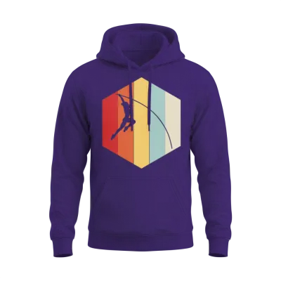 Retro Pole Vault Silhouette Unisex Hoodie - Purple