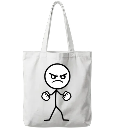 Mad Stickman Tote Bags - White