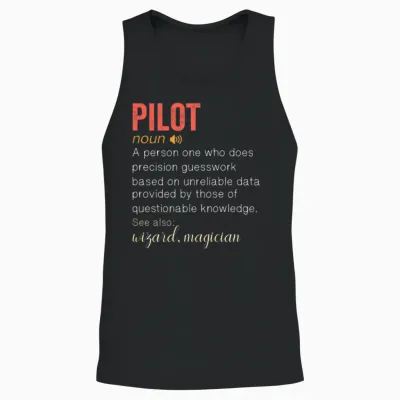 Pilot Funny Definition Unisex Tank Top - Black