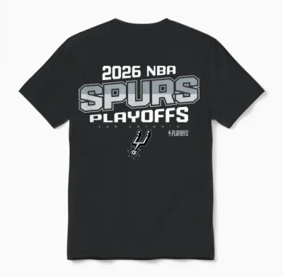 Nba Officiel 2026 Playoffs San Antonio Spurs Niveau Supérieur Unisex T-Shirt - Black