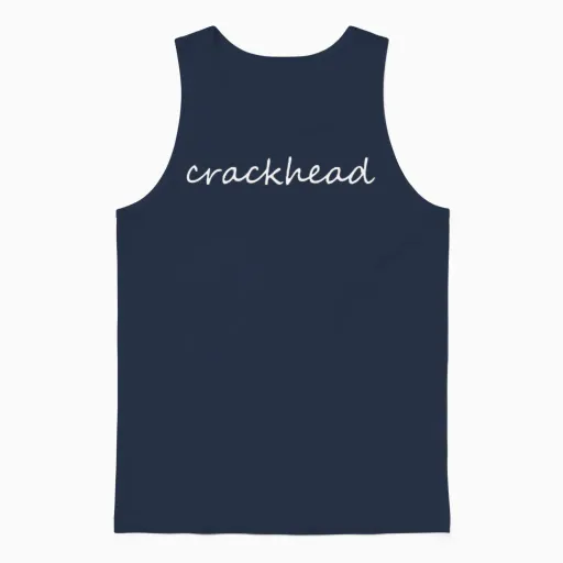 Offensive Meme Funny Crackhead Unisex Tank Top - Navy