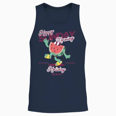 Watermelon Sunday Holiday Unisex Tank Top - Navy