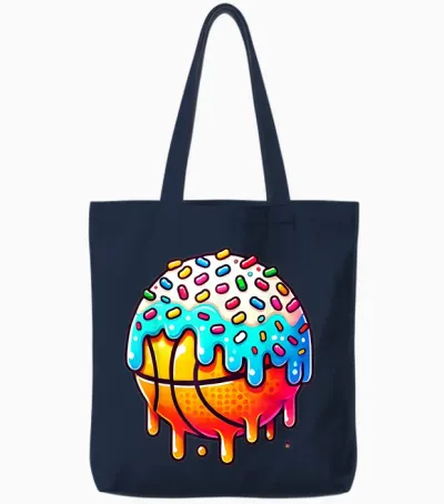 Ice Cream Basketball Drip Boys Girls Kids Basketball Stuff Tote Bags - Navy