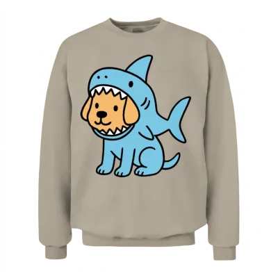 Dog in Shark Costume Unisex Sweatshirt - Sand