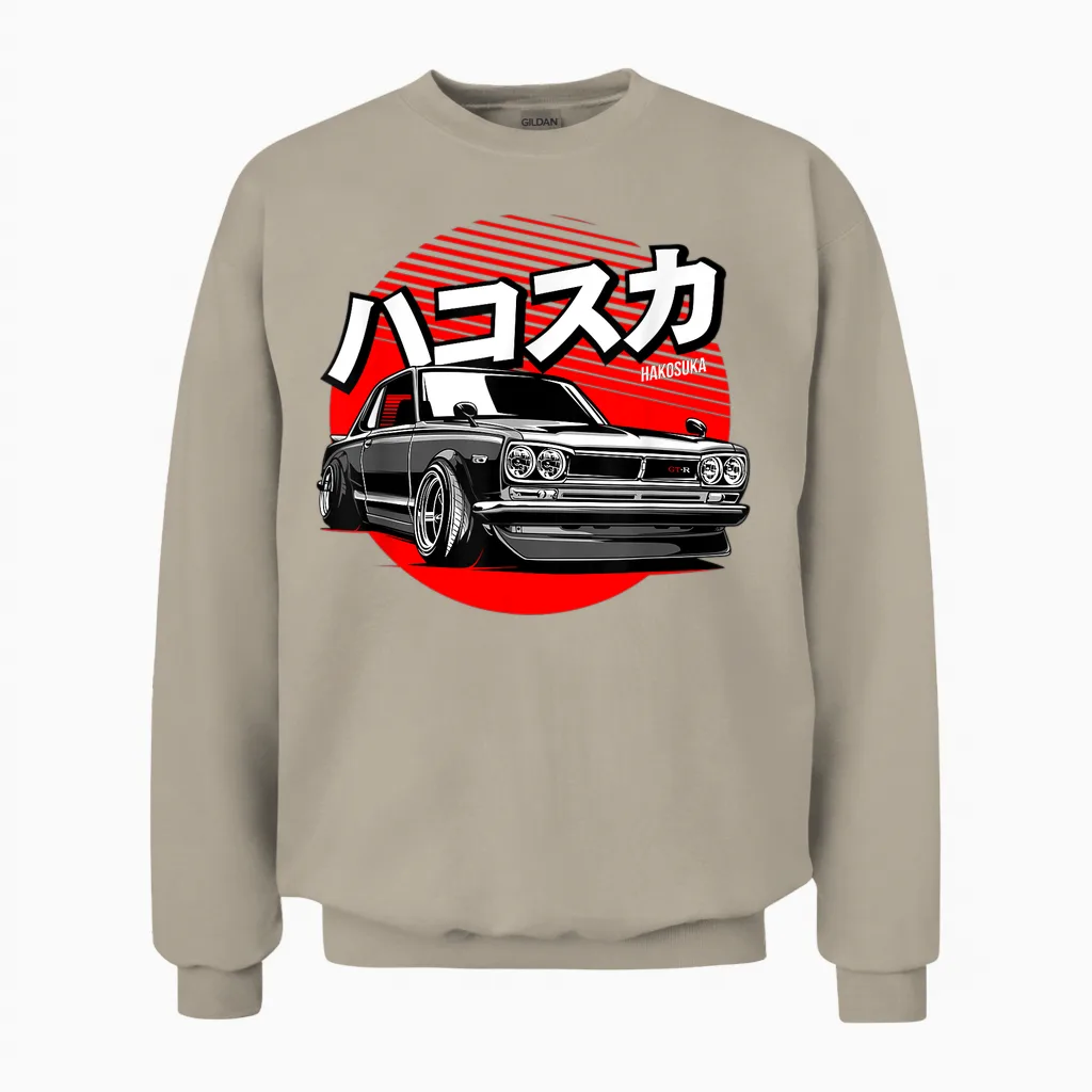 Japanese Racing Car Jdm Tokyo Japan Drift Unisex Sweatshirt in Sand