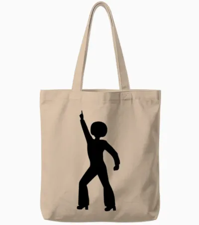 1970s Retro Man Tote Bags - Natural