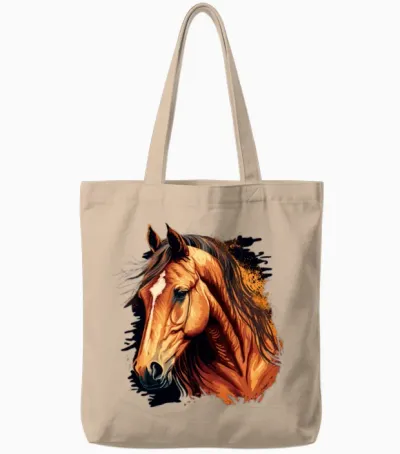 Amazing Horse Drawing Tote Bags - Natural