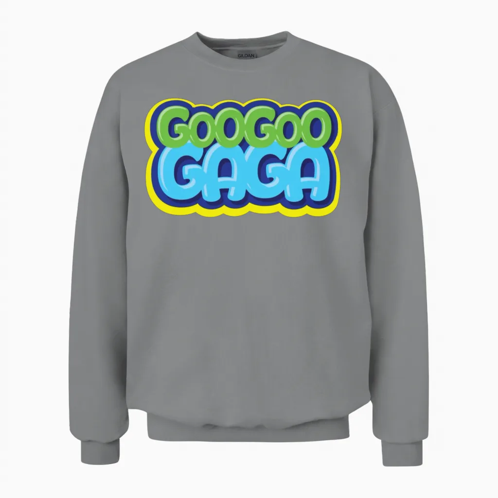 Goo Goo Gaga Logo Unisex Sweatshirt in Sport Grey