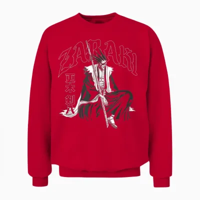 Bleach Zabaki Gothic Print Anime Unisex Sweatshirt - Red