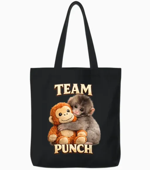 Monkey Team Punch Tote Bags - Black