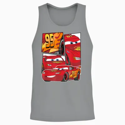 Pixar Cars Lightning Mcqueen Grid Unisex Tank Top - Sport Grey