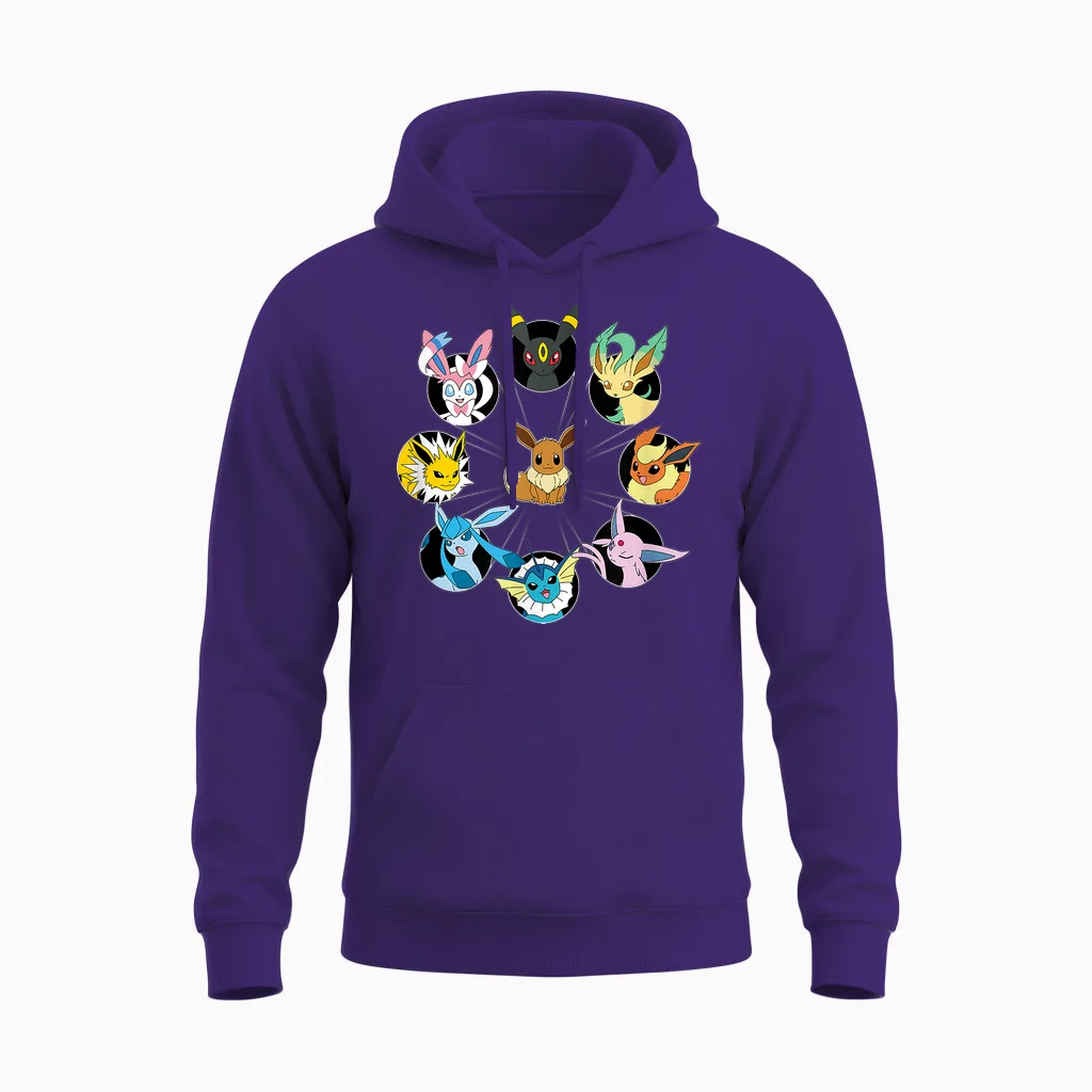 Pokémon - Eevee Evolution Circle Unisex Hoodie in Purple