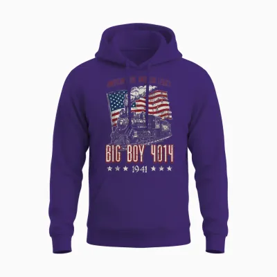 Big Boy 4014 American Steam Train Vintage Men Women Unisex Hoodie - Purple