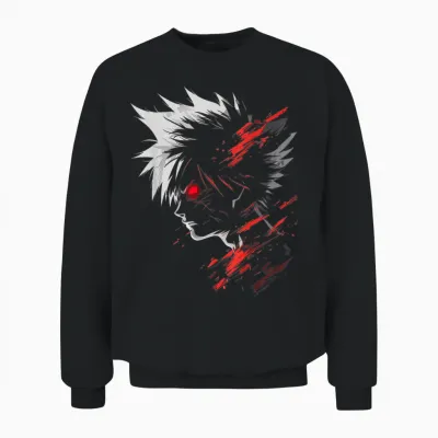 @n!my Anime Manga Pattern Art Anime T-Shirt, Black, Unisex-Adults, Unisex-Children, Short Sleeve, T-Shirt, Anime, S Unisex Sweatshirt - Black