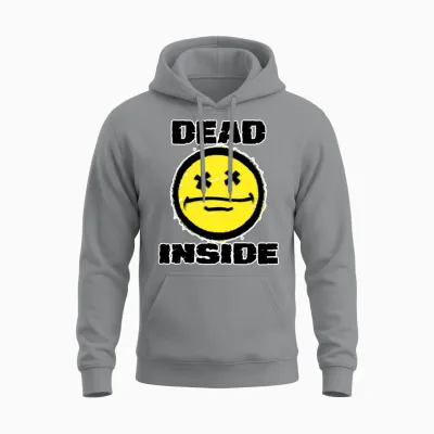 Dead Inside Retro Unisex Hoodie - Sport Grey