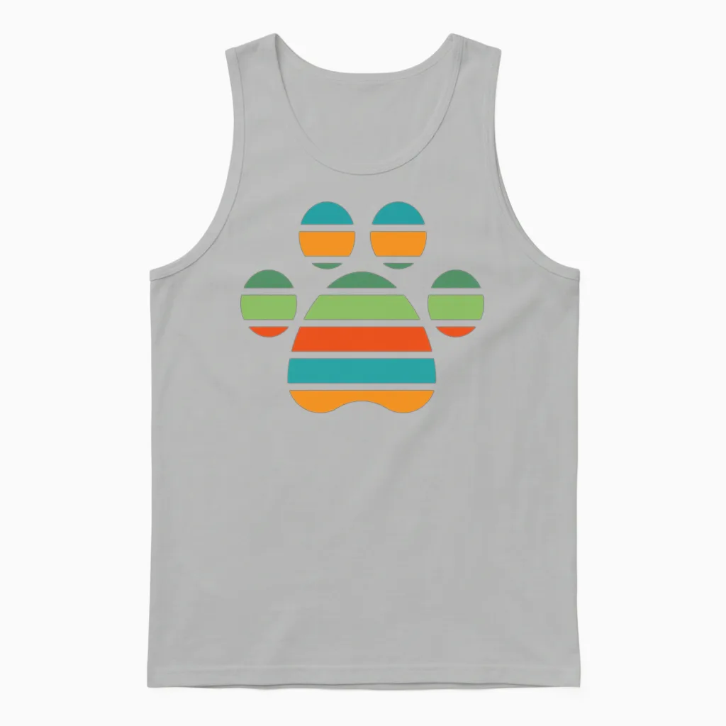Dog Paw Gift Lovers Unisex Tank Top in Ash