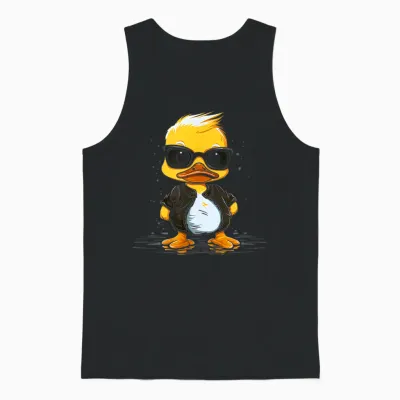 Kleine Gelbe Ente Mit Sonnenbrille/lustiges 80er Jahre Enten Unisex Tank Top - Black
