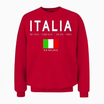 Italia Venezia White Unisex Sweatshirt - Red