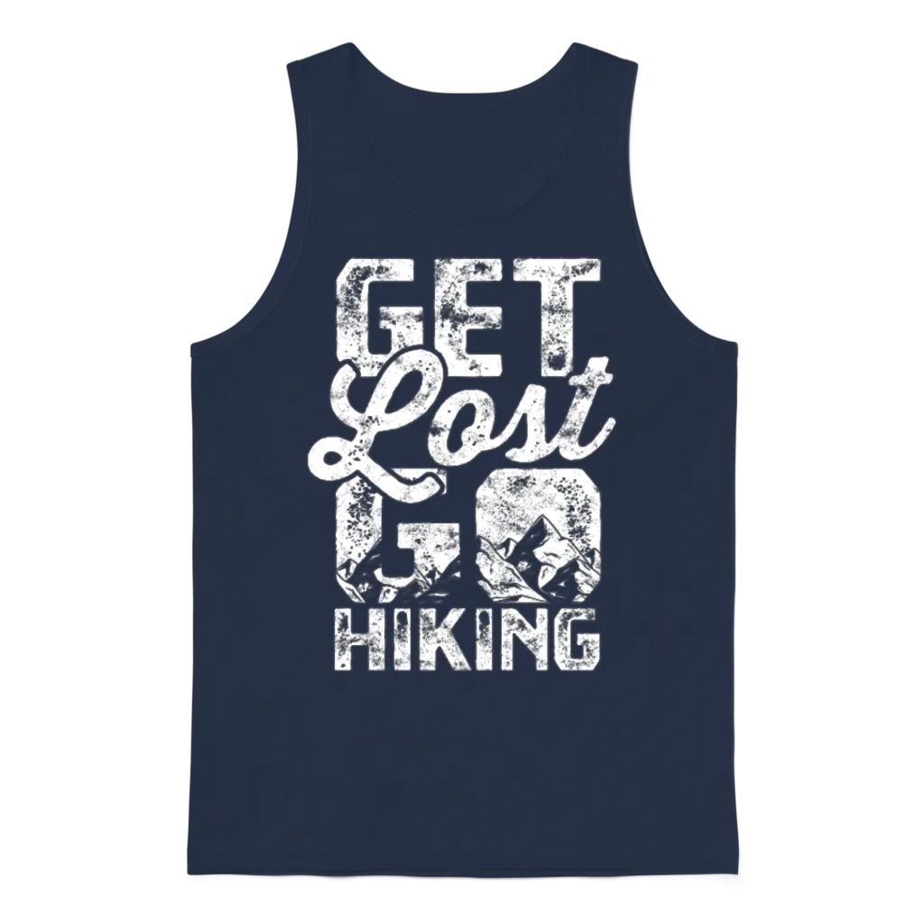 Get Lost, Go Hiking - Hiking Unisex Tank Top - Navy