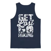 Get Lost, Go Hiking - Hiking Unisex Tank Top - Navy – 1