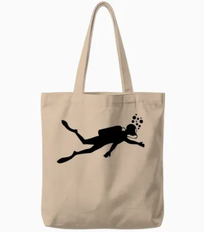 Diver Underwater Tote Bags - Natural