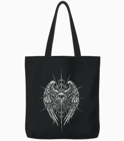 Seraphim Biblischer Engel Sehendes Auge Esoterik Christian Tote Bags - Black