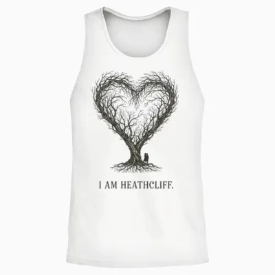 I Am Heathcliff - Wuthering Heights Quote Unisex Tank Top - White