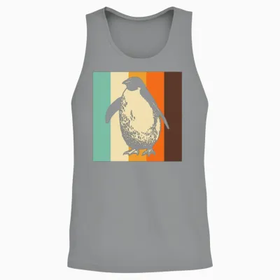 Retro Penguin Unisex Tank Top - Sport Grey