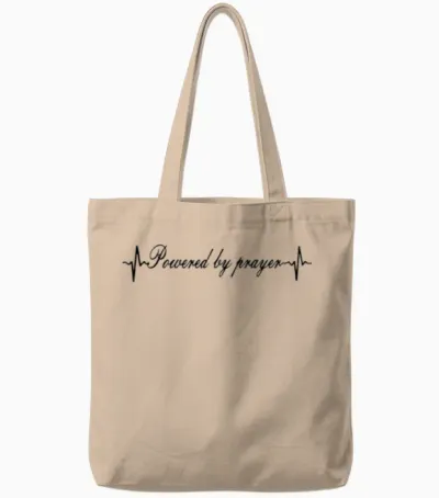 Powered by Prayer Tote Bags - Natural