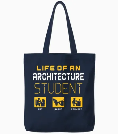 Funny Architecture Student Tote Bags - Navy