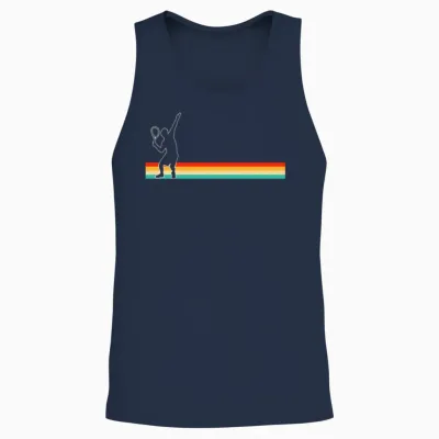 Tennis Retro Unisex Tank Top - Navy