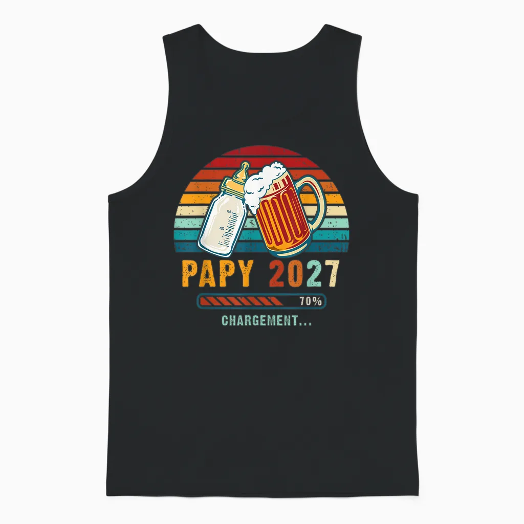 Future Grandpa 2027 Baby Announcement You Will Be Grandpa Unisex Tank Top in Black
