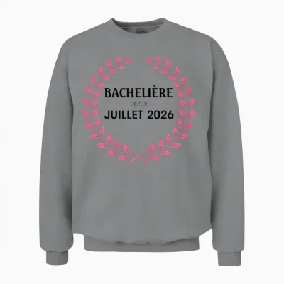 Bachelière 2026 Félicitations Réussite Bac Souvenir Fille Unisex Sweatshirt - Sport Grey