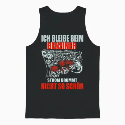 Anti Electric Car E-Car Petrol Engine Burner Motor T-Shirt, Black Unisex Tank Top - Black