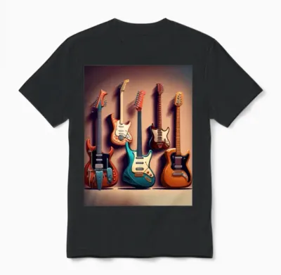 Electric Guitar Collection Cool Electric Guitars Unisex T-Shirt - Black