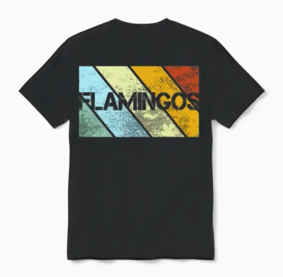 Flamingo Retro Unisex T-Shirt - Black