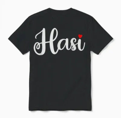 Hasen Hasi Jumper Hasi Mama Rabbit with Heart Hasi T-Shirt, Black Unisex T-Shirt - Black