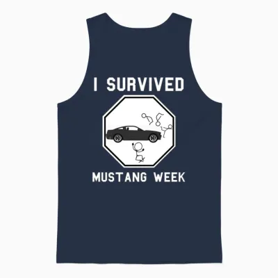 Mustang Lover - I Survived Mustang Week Unisex Tank Top - Navy