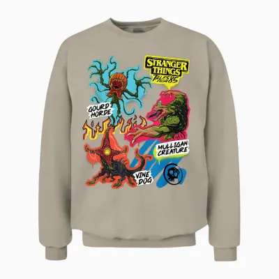 Stranger Things Tales from '85 Monsters Scrapbook Unisex Sweatshirt - Sand
