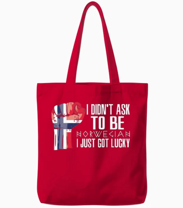 Norwegian Pride Norway Flag Grown Norwegian Roots Tote Bags in Red