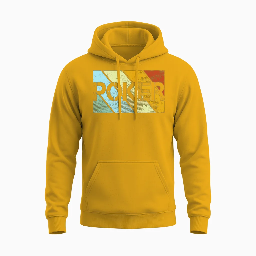 Poker Retro Unisex Hoodie in Gold