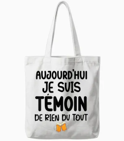Gift Witness Wedding Man Humor Evg T-Shirt, Black, S Tote Bags - White