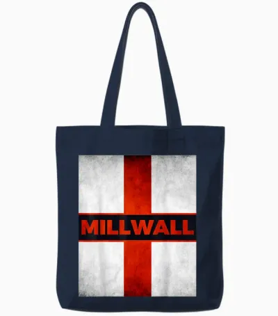 Millwall England Englische Flagge Vintage Tote Bags - Navy