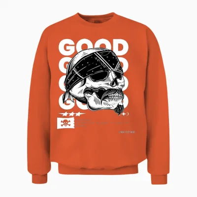 Pirate Skull Be Ready to Steal the Oceans Unisex Sweatshirt - Orange