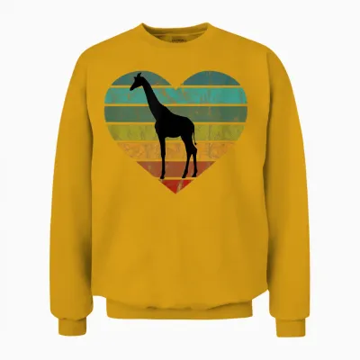 Rette Serengeti Safari Kenia Afrika Herz Ich Liebe Giraffen Unisex Sweatshirt - Gold